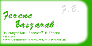 ferenc baszarab business card